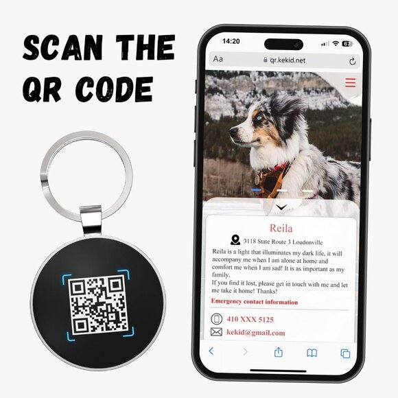 QR Dog Tags Personalized for Pets Custom Dog Tags Dog Name Tag QR Code Pet Tags - Picture 4 of 6